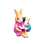 Simulated rabbit reading animal ornament - Korvel