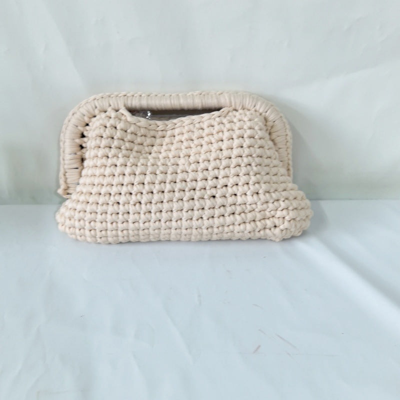 Women's Hand-Crocheted Dumpling Clutch Bag
