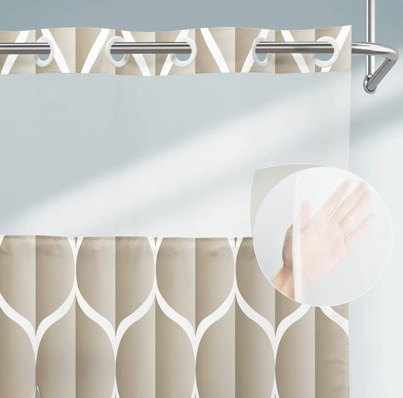 Cortina de Ducha GeoWave - Diseño Moderno y Fácil Cuidado