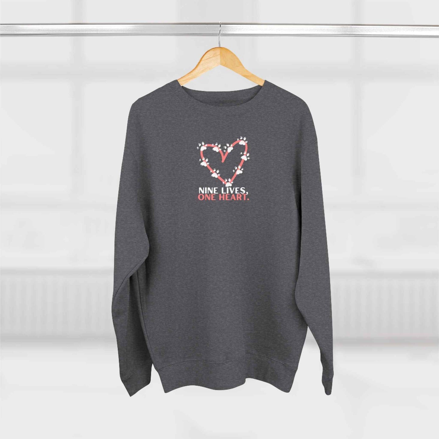Nine Lives, One Heart Cat Lover Sweatshirt