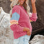 Color Block Round Neck Long Sleeve Sweatshirt - Korvel
