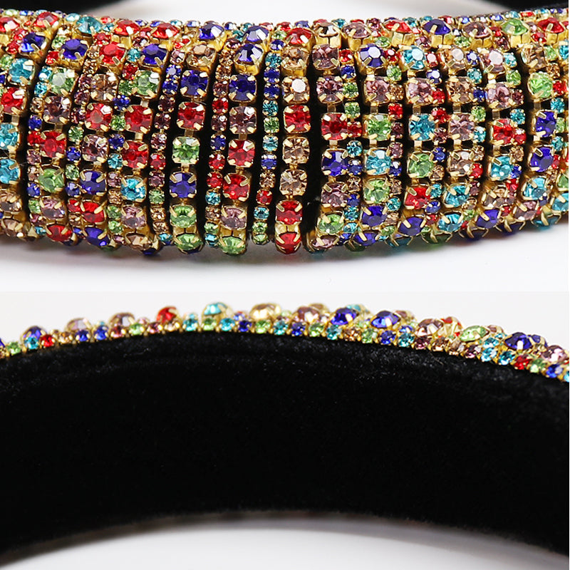 Baroque Full Crystal Hair Bands For Women Lady Luxury Shiny Padded Diamond Headband Hair Hoop Fashion Hair Accessories - Korvel