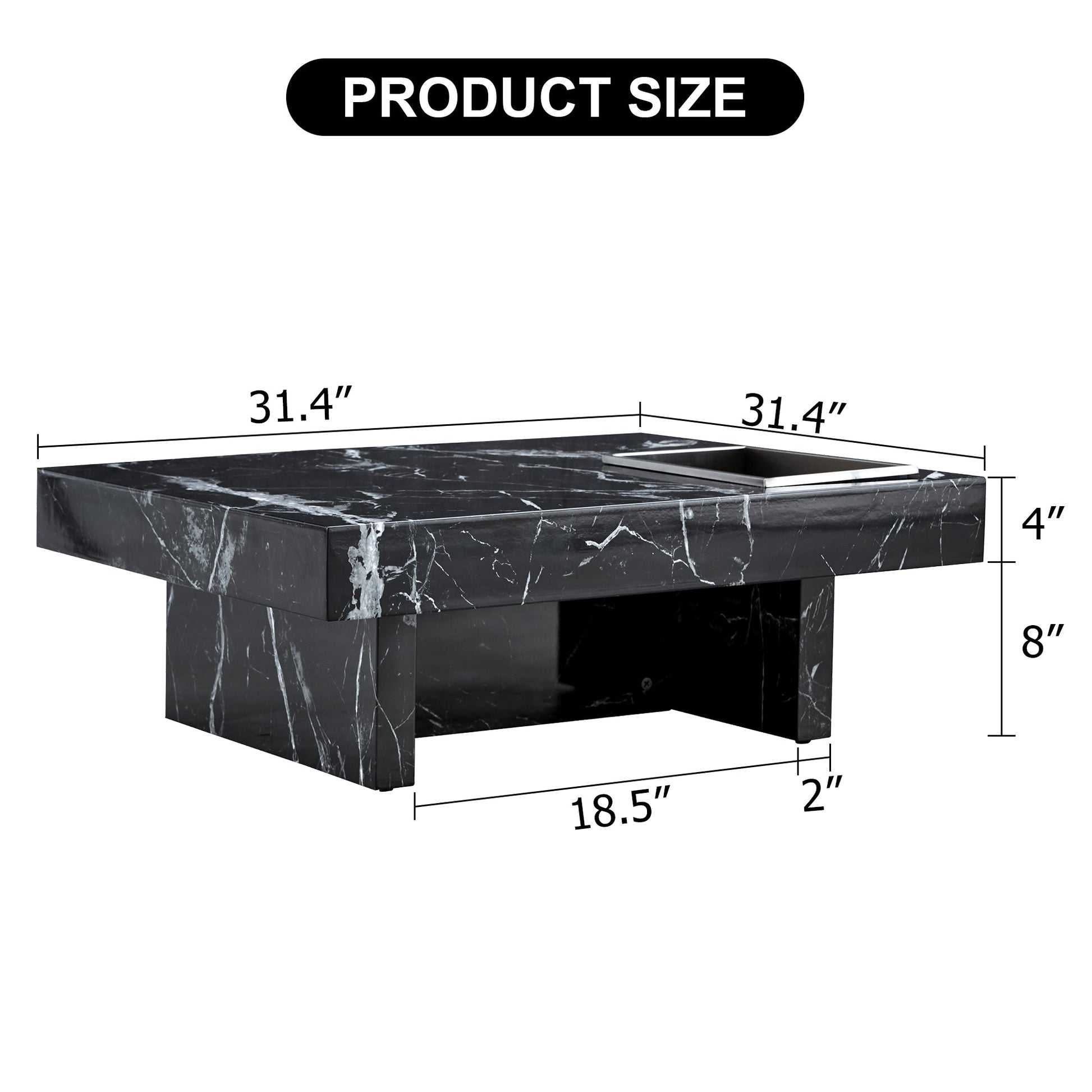 A modern and practical coffee table made of MDF material with black patterns - Korvel