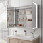 36 x 30 inch Medicine Cabinet with LED Vanity Mirror Anti-Fog  Recessed or Surface Mount Waterproof DimmableAluminum 3000K~6000K Lighted Double Door Bathroom Cabinet with Touch Switch - Korvel