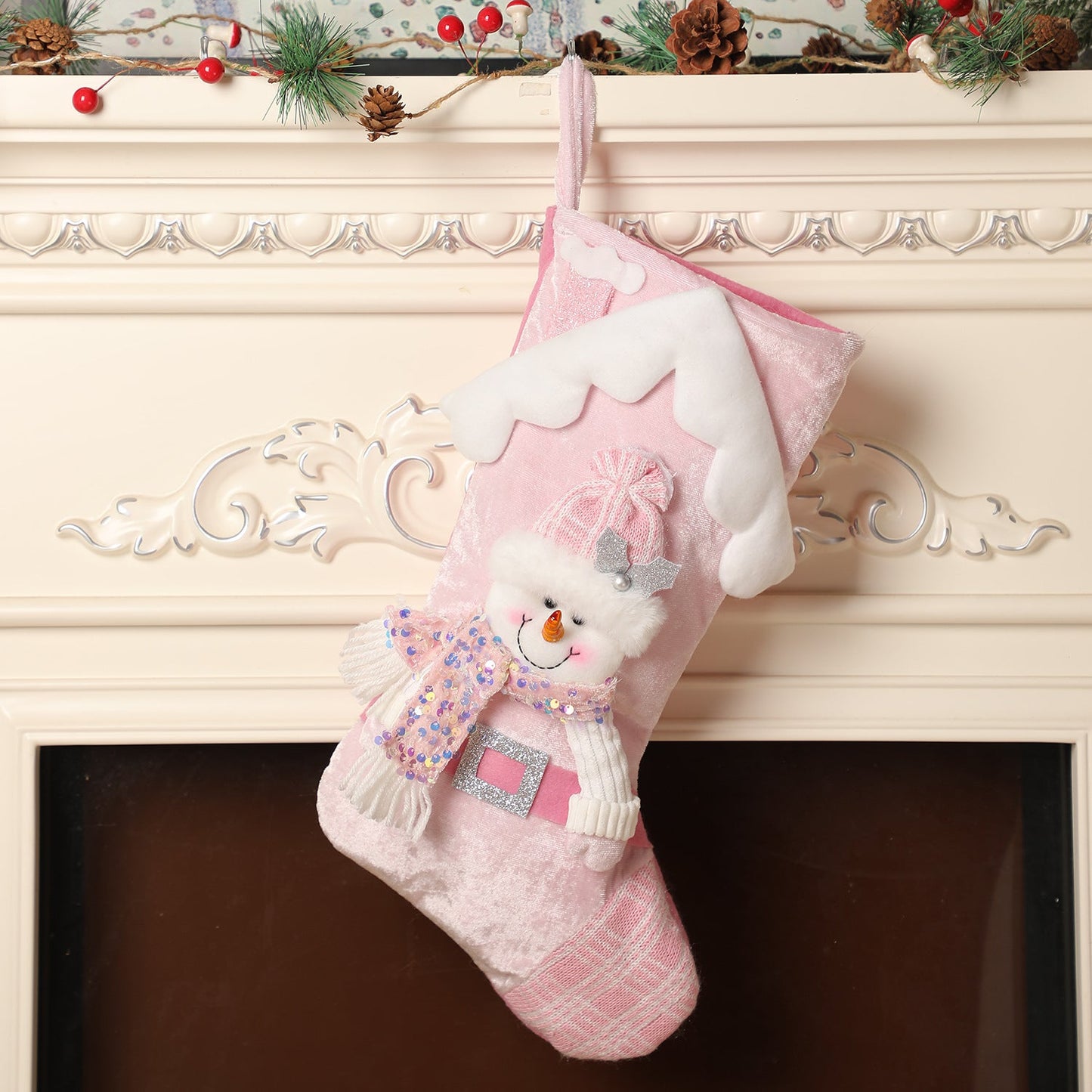 Premium Pink Sequin Christmas Stocking for Kids