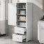 Tall bathroom storage cabinet with two drawers and adjustable shelves for independent storage - Korvel