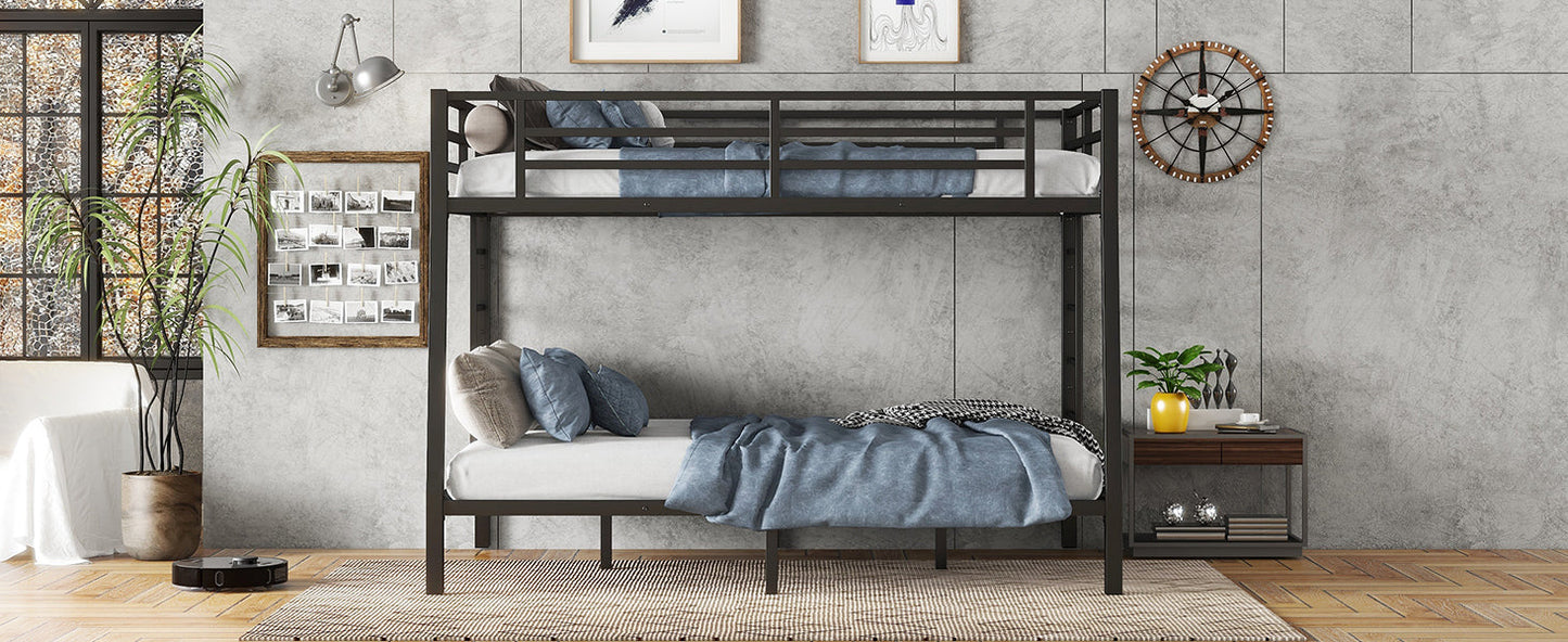 Metal Full XL over Queen Bunk Bed - Space-Saving Design