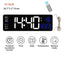 Large LED Wall Clock with Remote Control and Dual Alarms