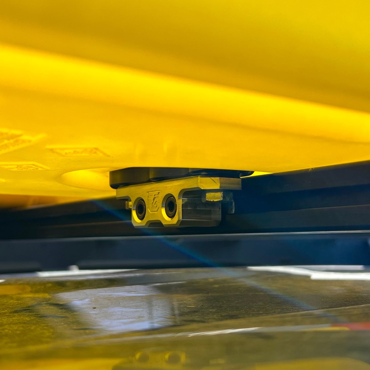 Billet aluminum Rotopax mount adapter for extrusion roof rack cross bars. - Korvel