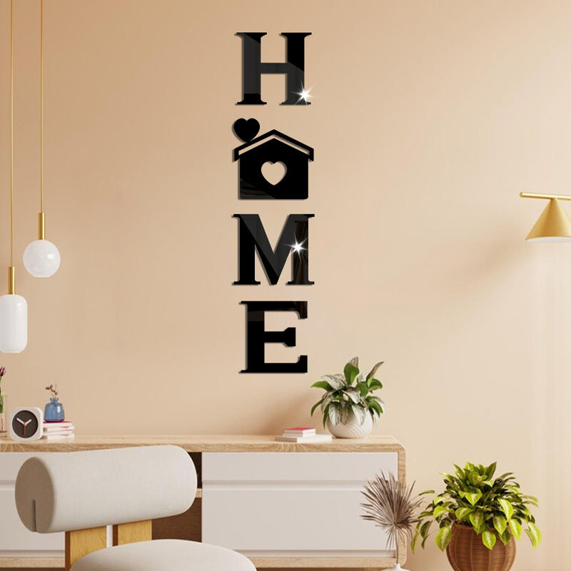 Acrylic Mirror Stickers: Home House Love Combo Bestseller Shein Soft Mirror Decorative Wall Stickers with Letter Hearts - Korvel