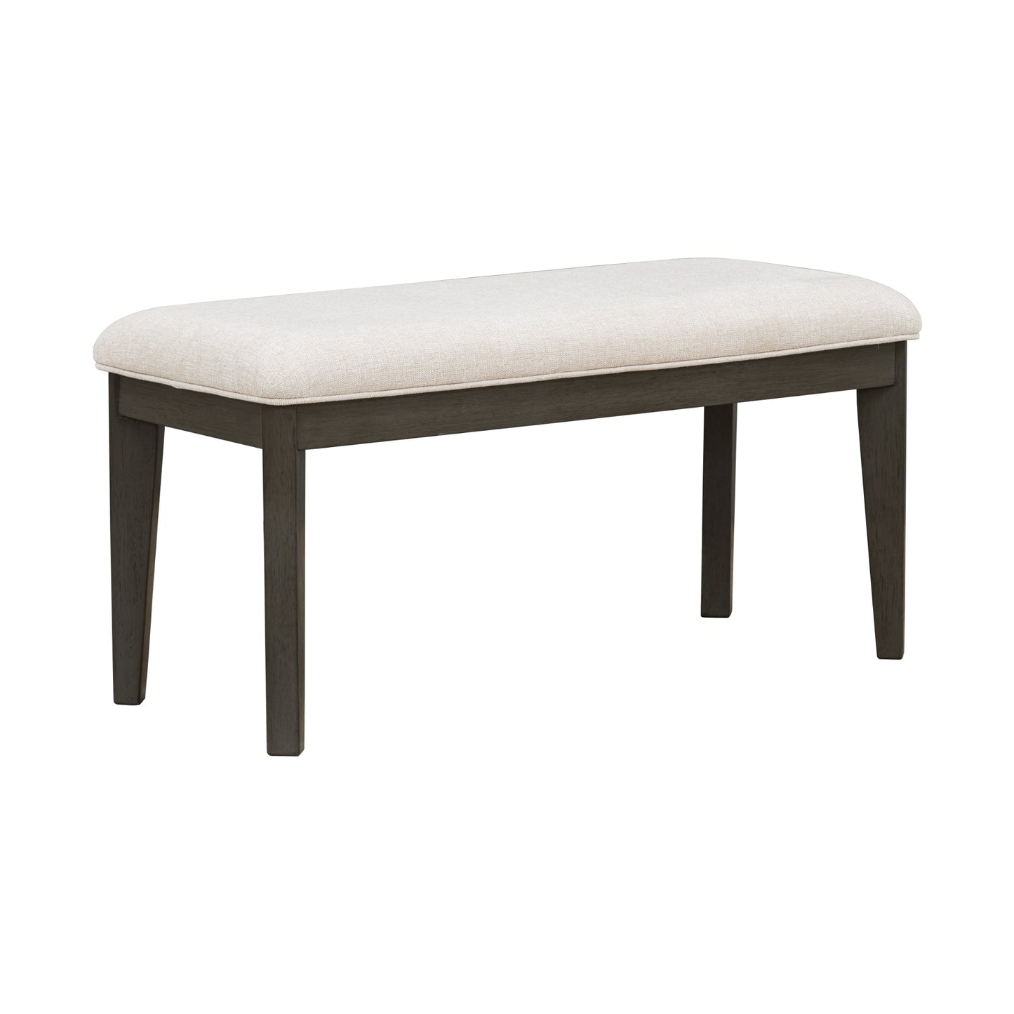TOPMAX 6-Piece Dining Table Set with Upholstered Dining Chairs and Bench Farmhouse Style Tapered Legs Dark Gray+Beige - Korvel
