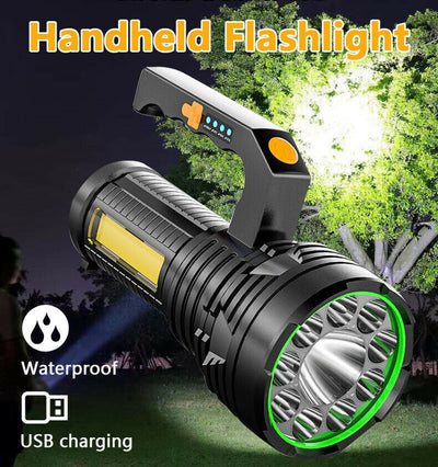 Strong Light Portable Light Flashlight Multi-Function Rechargeable Waterproof Searchlight Outdoor Emergency USB Outdoor Light - Korvel