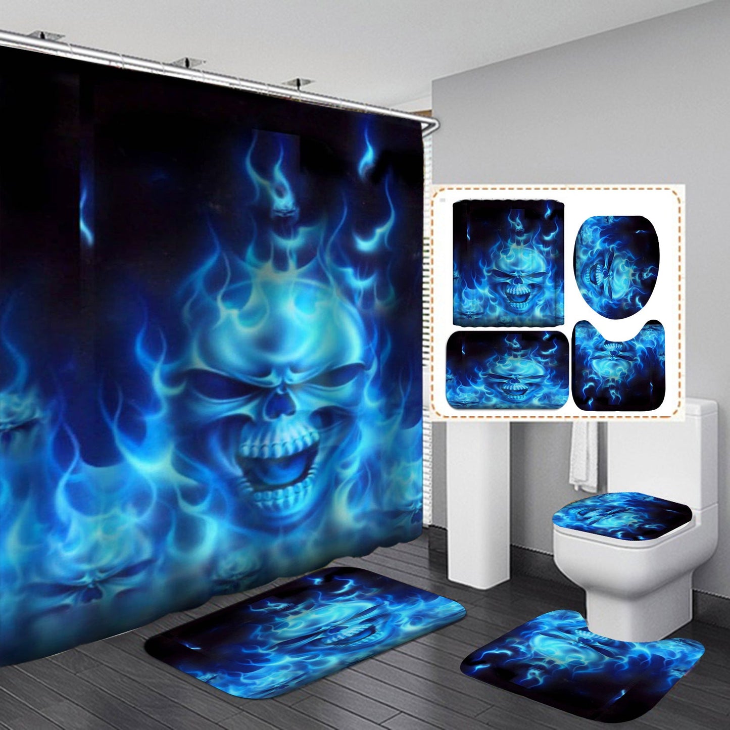 Thickened Waterproof Halloween Shower Curtain