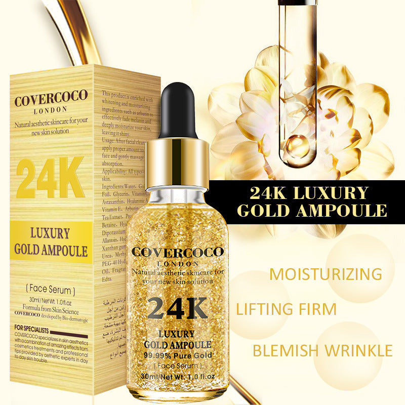 24K Serum Facial Complexion Brightening Moisturizing Skin 30ml Essence Facial Serum - Korvel