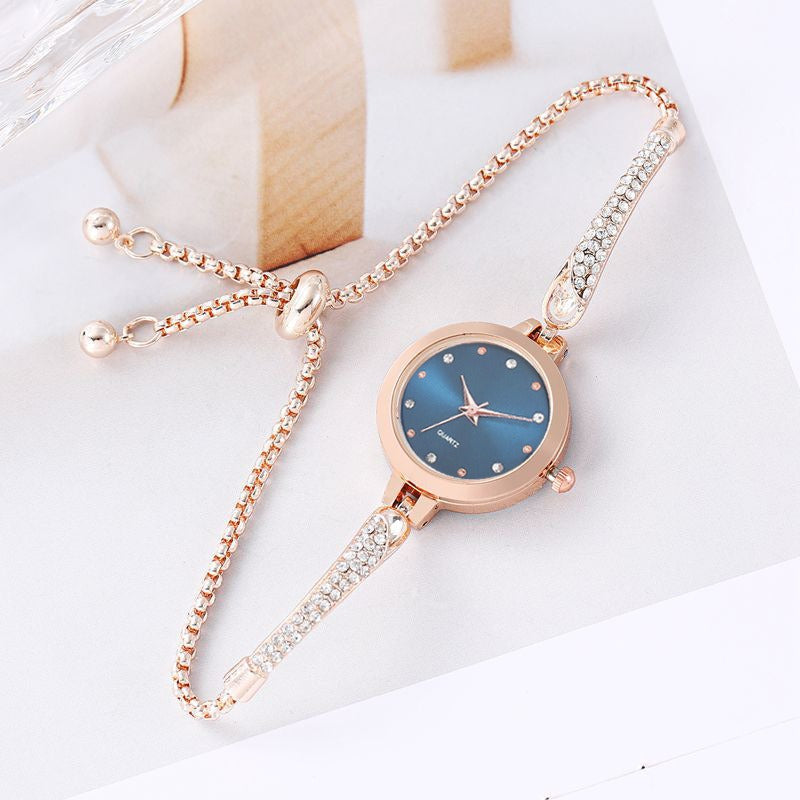 Elegant Girls' Bracelet Watch with Diamond Inlay