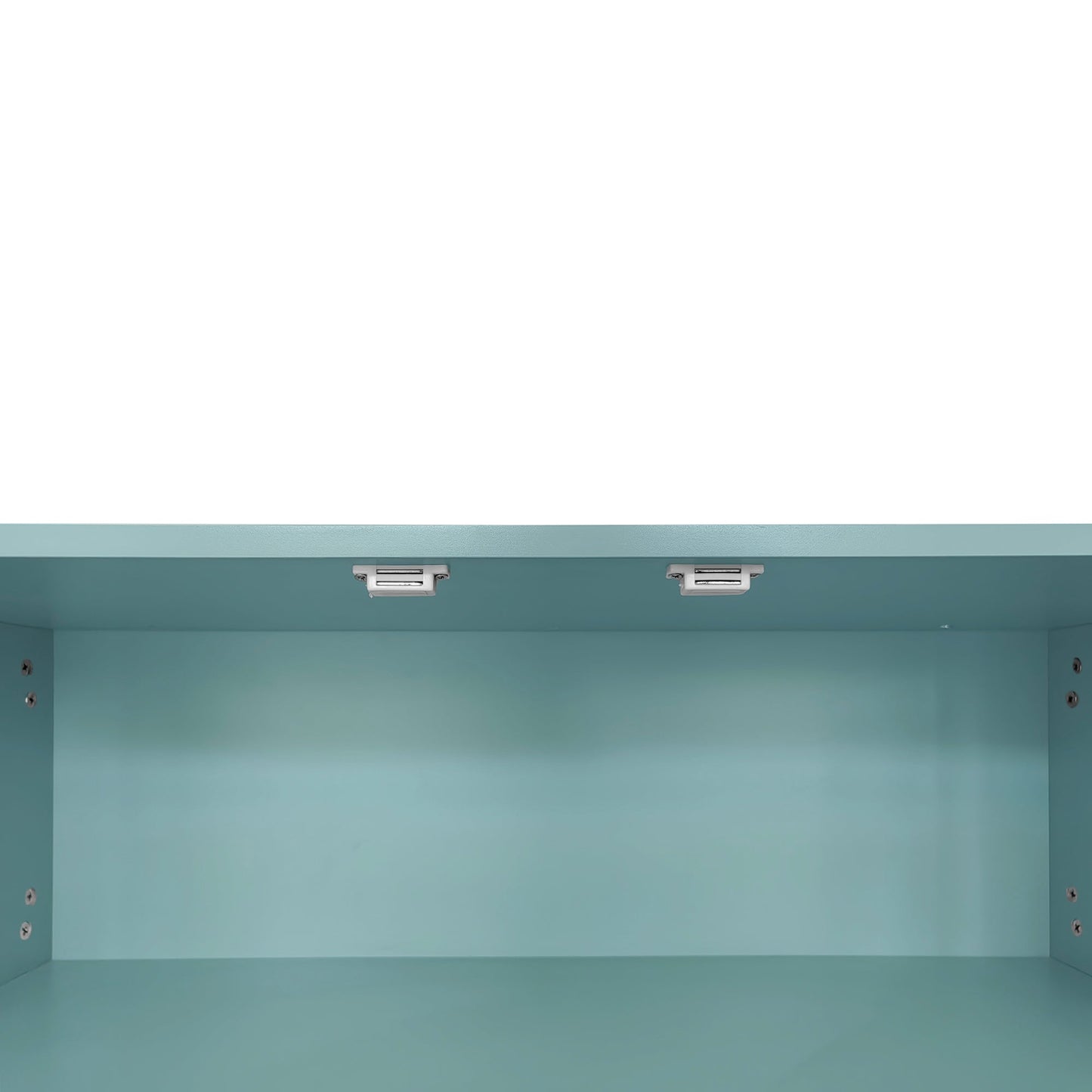 Modern Tiffany Blue Shoe Storage Bench with Cushions