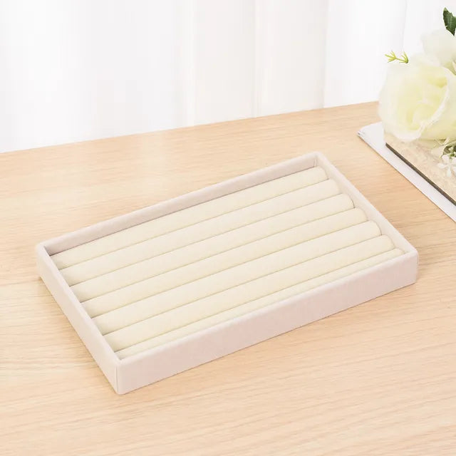 Plush jewelry storage box jewelry box rings earrings bracelets necklaces storage display shelf - Korvel