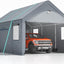 Carport portátil resistente de 10x20 con ventanas enrollables