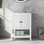24" White Modern Sleek Bathroom Vanity Elegant Ceramic Sink with Solid Wood Frame Open Style Shelf - Korvel