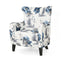 Fauteuil Club Rembourré en Tissu Imprimé Moderne Rétro