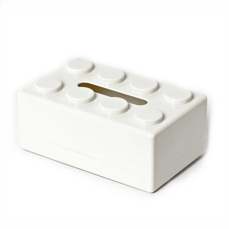ABS Building Block Shaped Tissue Box Wall-mounted Creative Face Towel Box Organizer Perforation-free Removable - Korvel