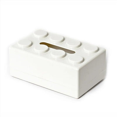 ABS Building Block Shaped Tissue Box Wall-mounted Creative Face Towel Box Organizer Perforation-free Removable - Korvel
