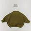 New Children Vintage Knitted Sweater Baby Girl Solid Casual Knitwear Boys Loose Versatile Pullover Kids Thicken Warm Tops - Korvel