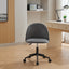 Velvet fabric office chair, mid back adjustable rotating computer chair, black legs, cushioned office chair with wheels - Korvel