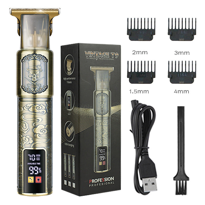 T9 Hairdresser With LCD Display Electric Hair Clipper Household Large Screen Digital Display Electric Hair Clipper Carving Oil Head Shaver Hair Clipper - Korvel