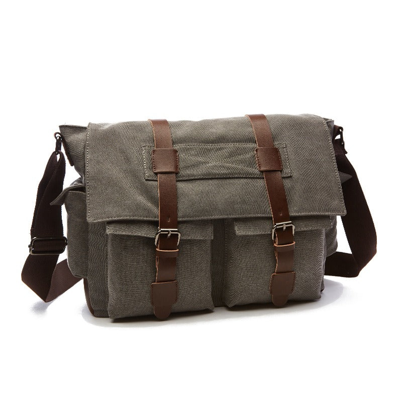 Men Business Messenger Bags For Men Shoulder Bag vintage Canvas Crossbody Pack Retro Casual Office Travel Bag - Korvel
