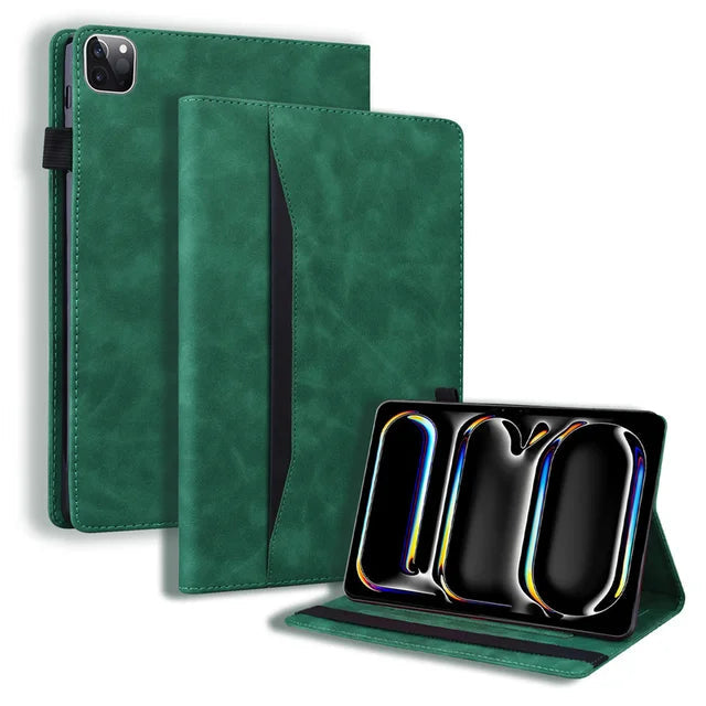 Funda Folio de PU Cuero Premium para iPad Pro de 11 y 13 Pulgadas (2024)