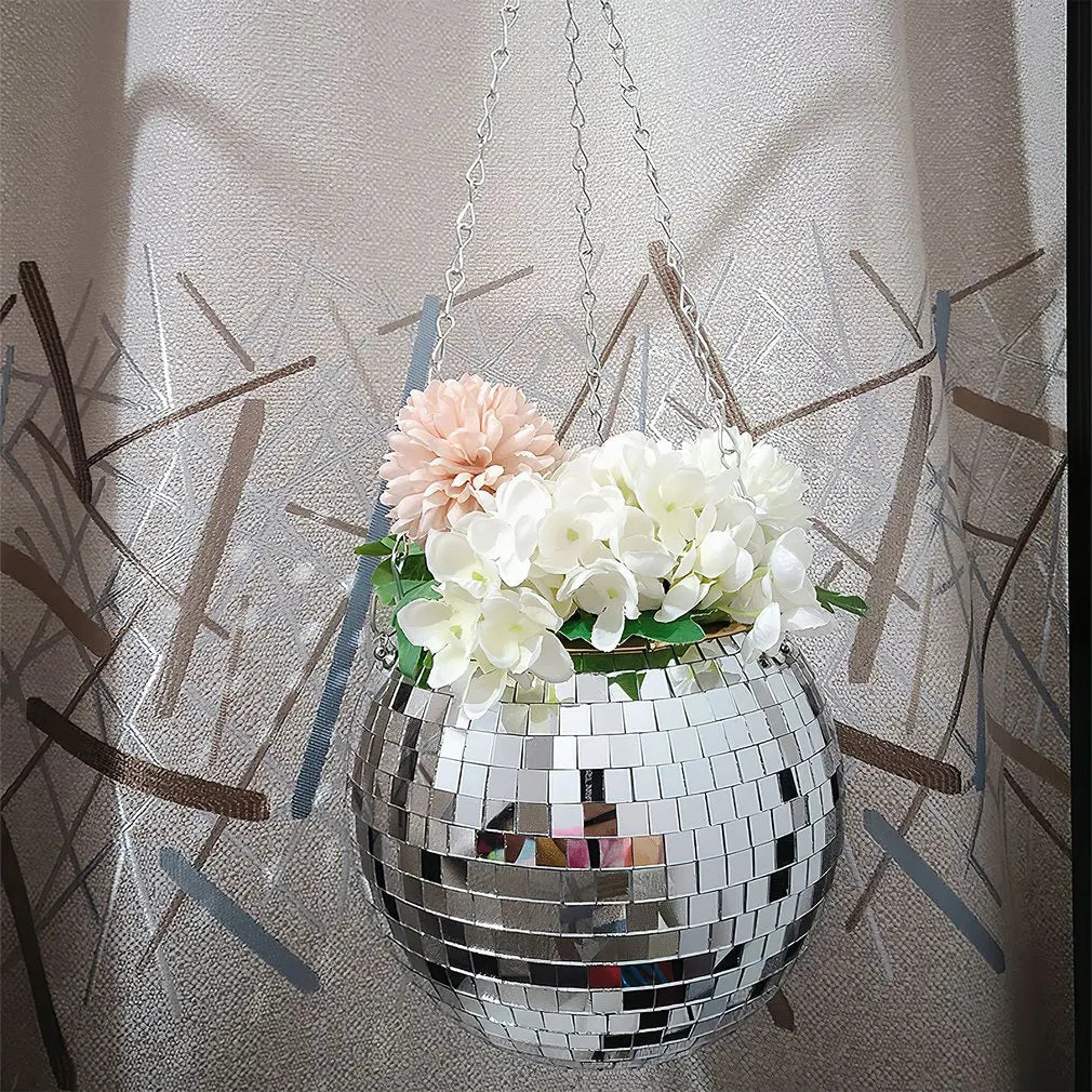 Disco Ball Hanging Flower Pot - Bohemian Style Planter
