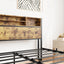 Queen Bed Frame with Storage Headboard and Charging Station - Black