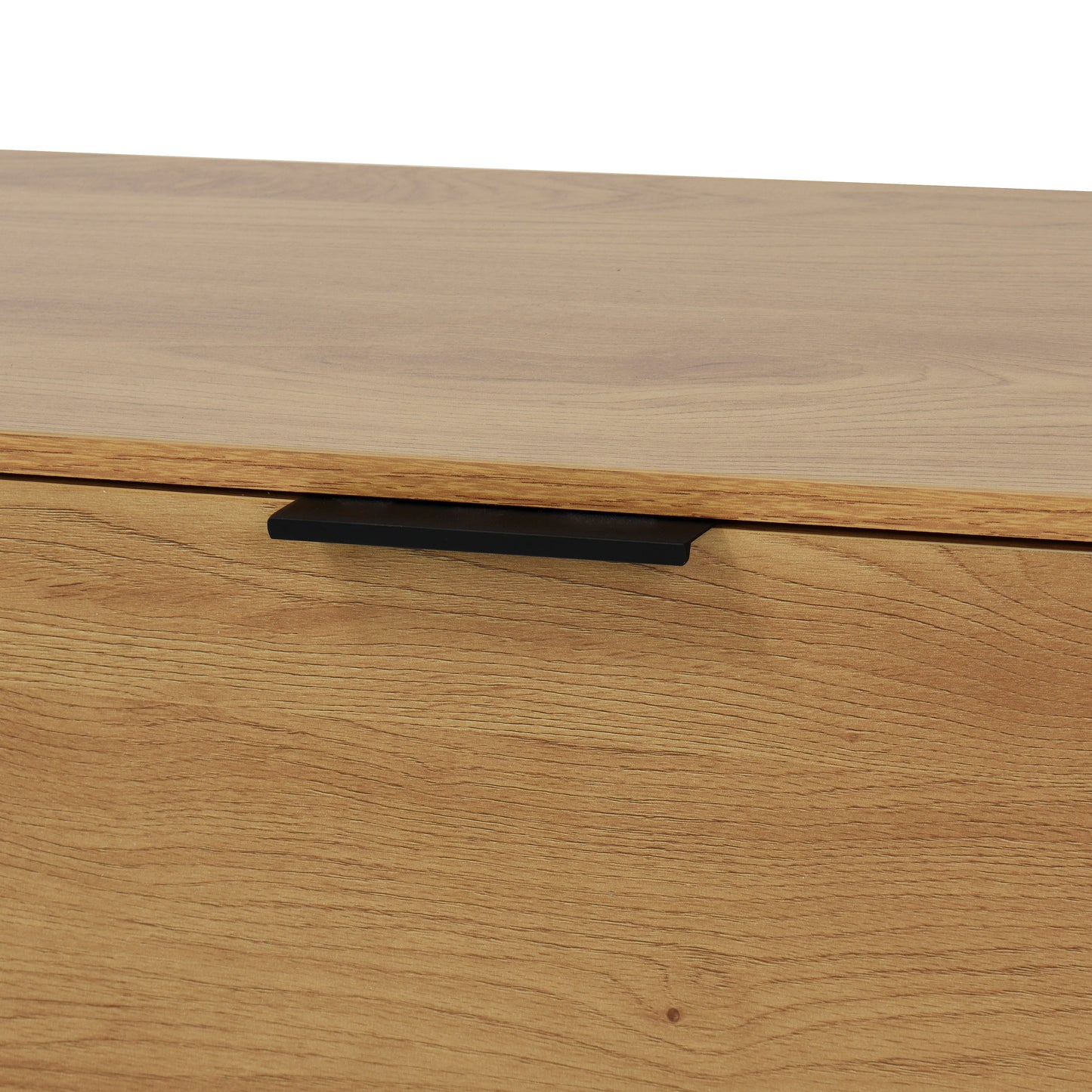 Buffet Cabinet en Bois Naturel avec Panneaux Latéraux et Rangement