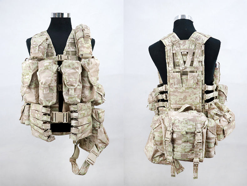 Cold War direct-purchased Russian military-issued 3rd-gen 6sh117 desert KSOR digital camo tactical vest - Korvel