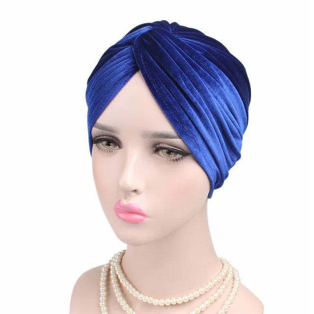 Women Velvet Turban Hat Headband Muslim Hijab Caps Female Soft Bandana Headband Hijabs Head Wrap Hair Accessories Supplies - Korvel