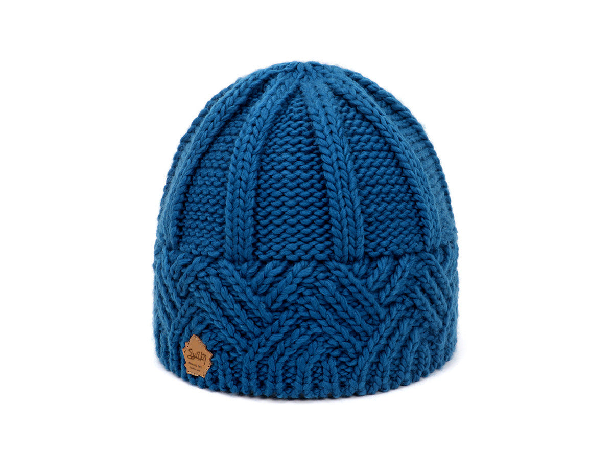 European and American retro style diamond grid coarse needle knitted hat for men and women, fashionable autumn and winter knitted hat - Korvel
