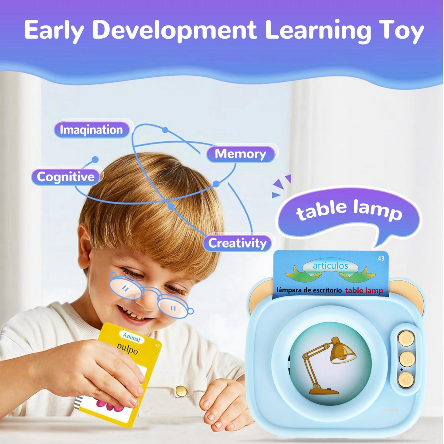GBruno Bilingual Talking Flash Cards for Kids