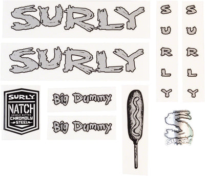Conjunto de Calcomanías para el Marco Surly Big Dummy - Plata Metálica