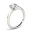 Bague de fiançailles en diamant solitaire en or blanc 14 carats avec double griffes