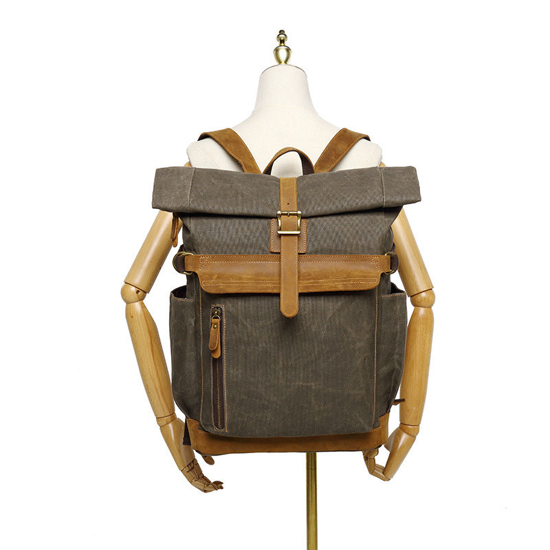 Premium Crazy Horse Leather Laptop Backpack for Travel
