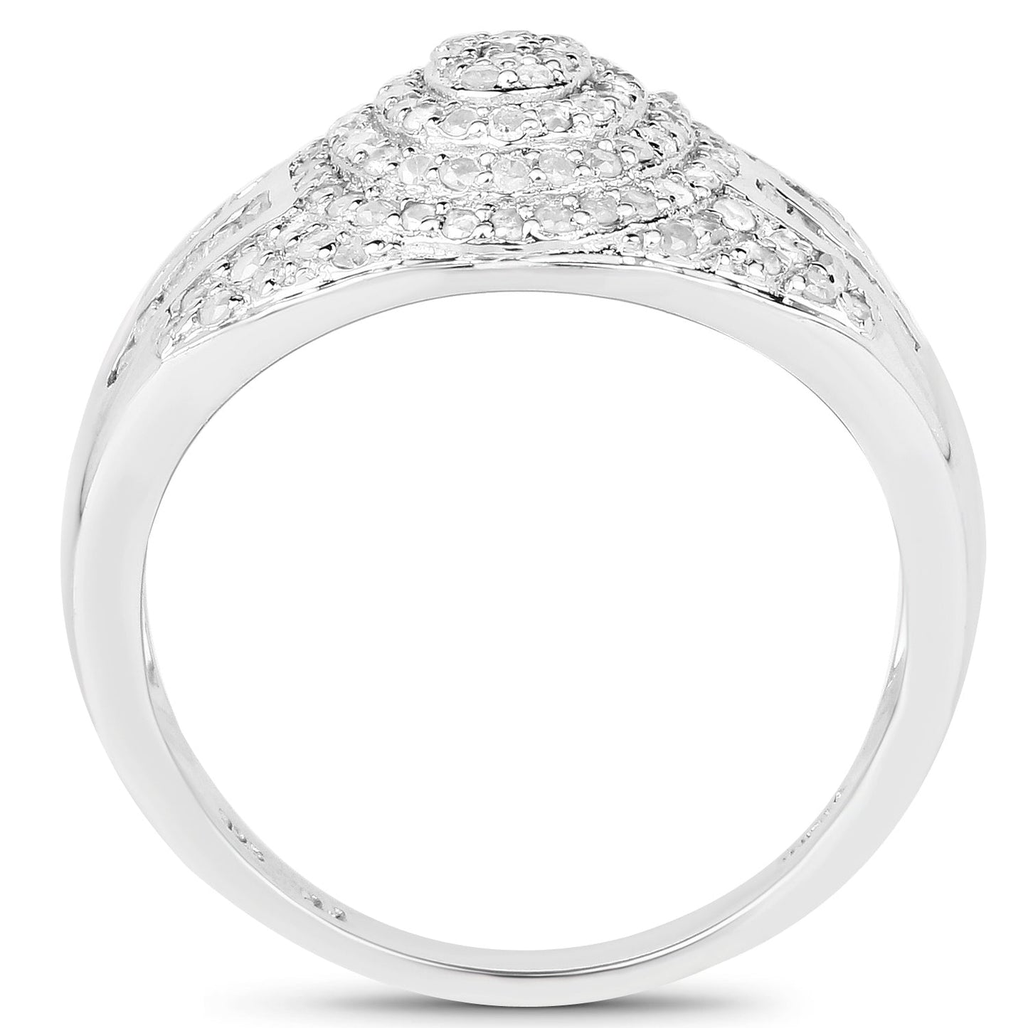 Anillo de Compromiso de Diamante Blanco Genuino de 1.15 Quilates en Plata de Ley