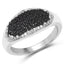0.46 Carat Black and White Diamond Sterling Silver Engagement Ring