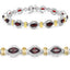 Two Tone Plated Garnet .925 Sterling Silver Bracelet