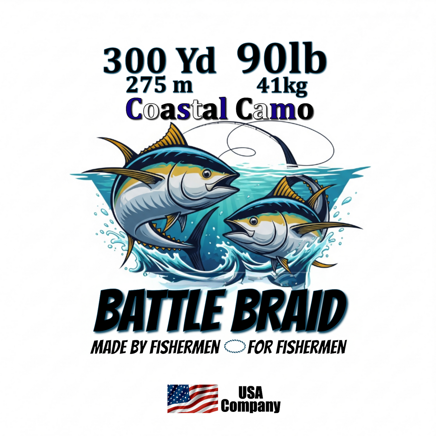 COASTAL CAMO 300YRD SPOOL 8x PE