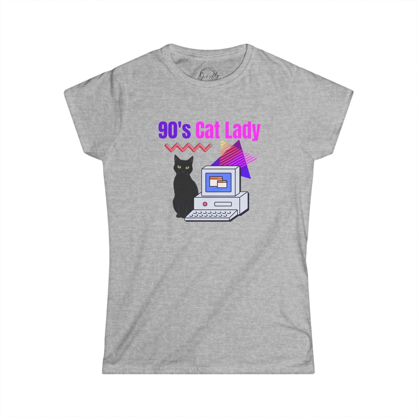 90's Cat Lady Graphic Tee - Retro Style for Cat Lovers