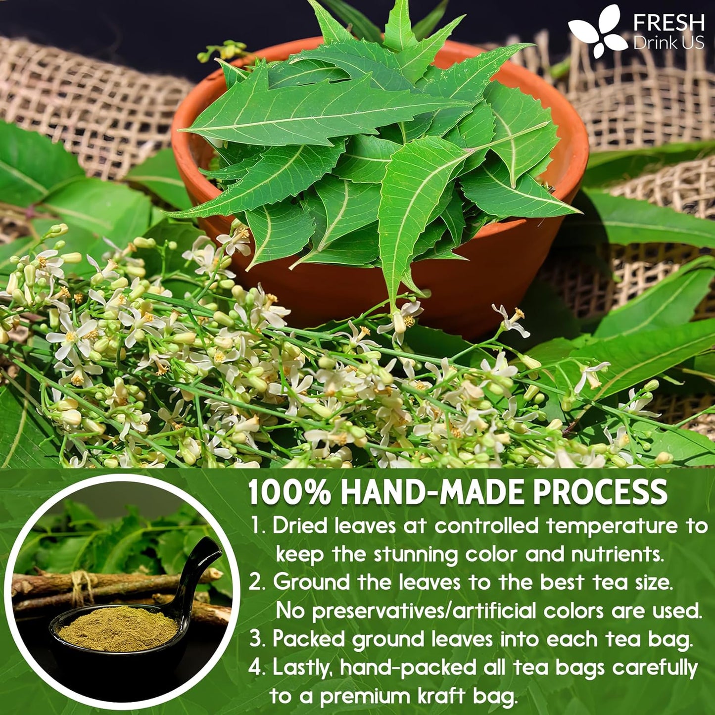 Premium Neem Leaf Tea Bags - 100% Natural & Pure
