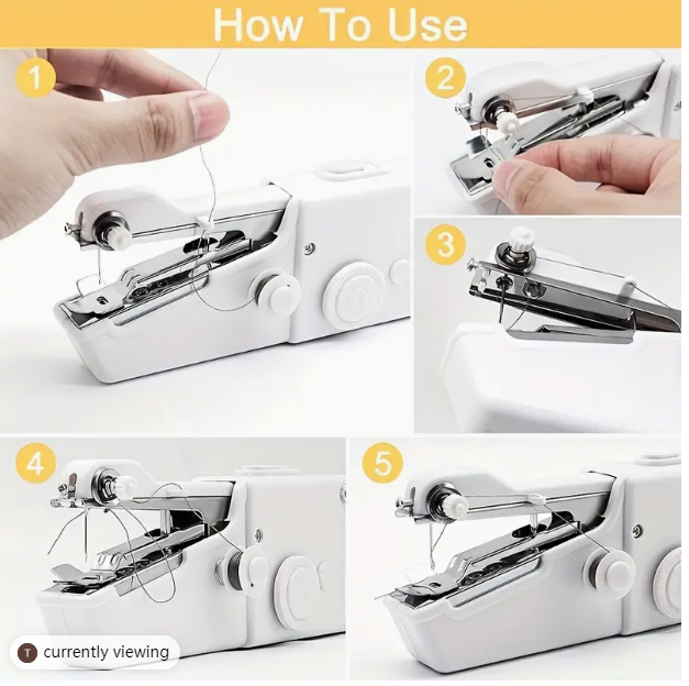 1pc Portable Handheld Sewing Machine - Quick Stitching Tool For Cloth, Clothing And Kids Clothes - 2 Coils Included (Battery Not - Korvel