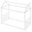 House Platform Bed with Roof and Chimney Design,White - Korvel