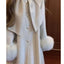 Manteau en laine double face à manches en fourrure pour femmes haut de gamme
